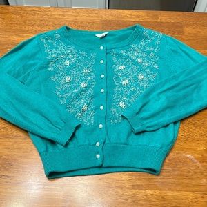 Vintage style crop beaded cardigan